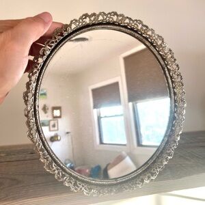 Vanity Mirror tray Gold filigree circle